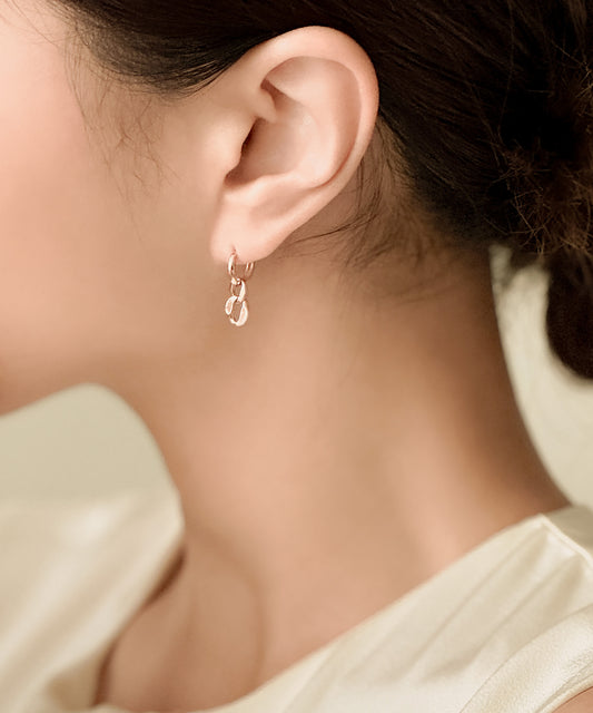 Interlock Oval Drop Earrings