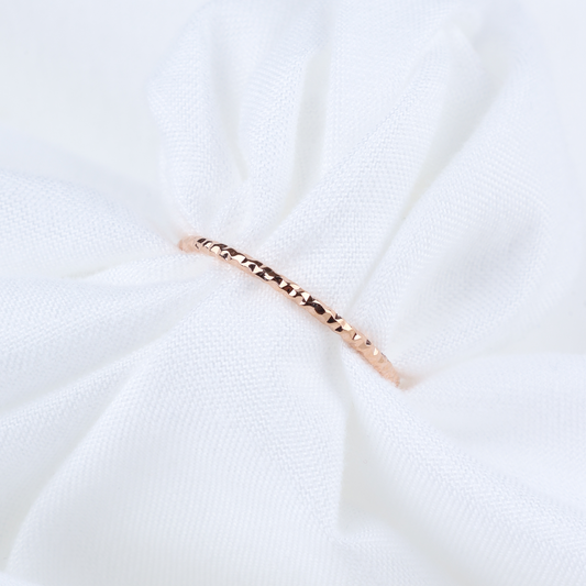 Rose Gold | Hammered Slim Band Ring, view 3