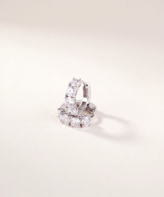 1.6 TCW Lab Grown Diamond Hoop Earrings