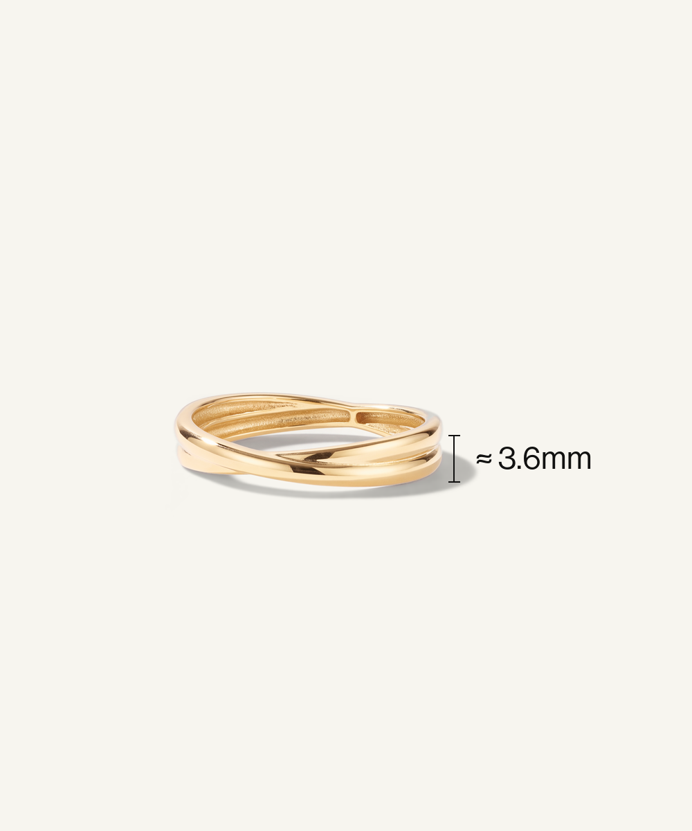 Crossover Band Ring dimensions: 3.6mm wide