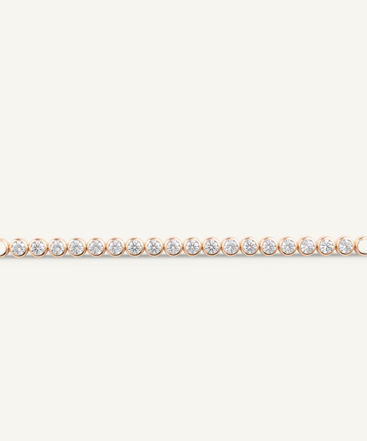 Rose Gold | Lab Grown Diamond Bezel Tennis Bracelet, detail 1