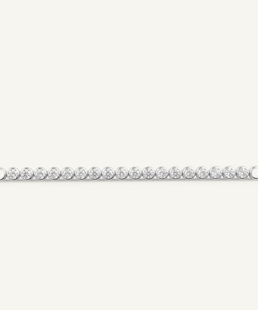White Gold | Lab Grown Diamond Bezel Tennis Bracelet, detail 1