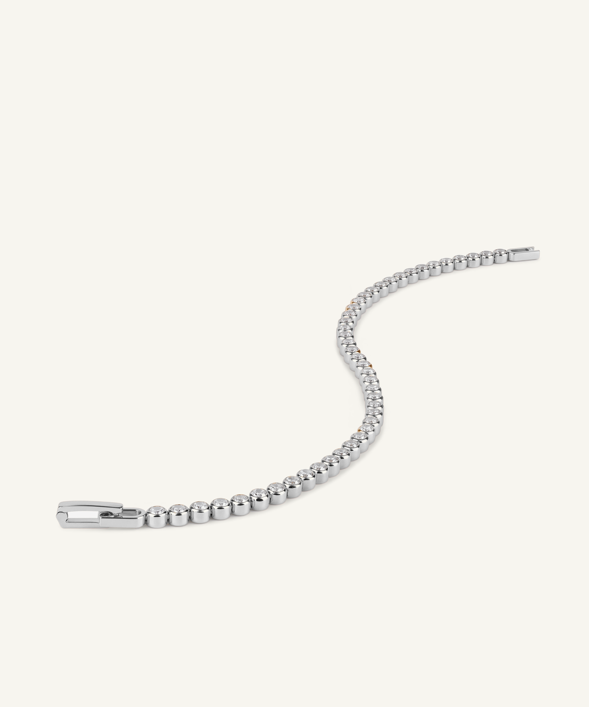 White Gold | Lab Grown Diamond Bezel Tennis Bracelet, detail 4