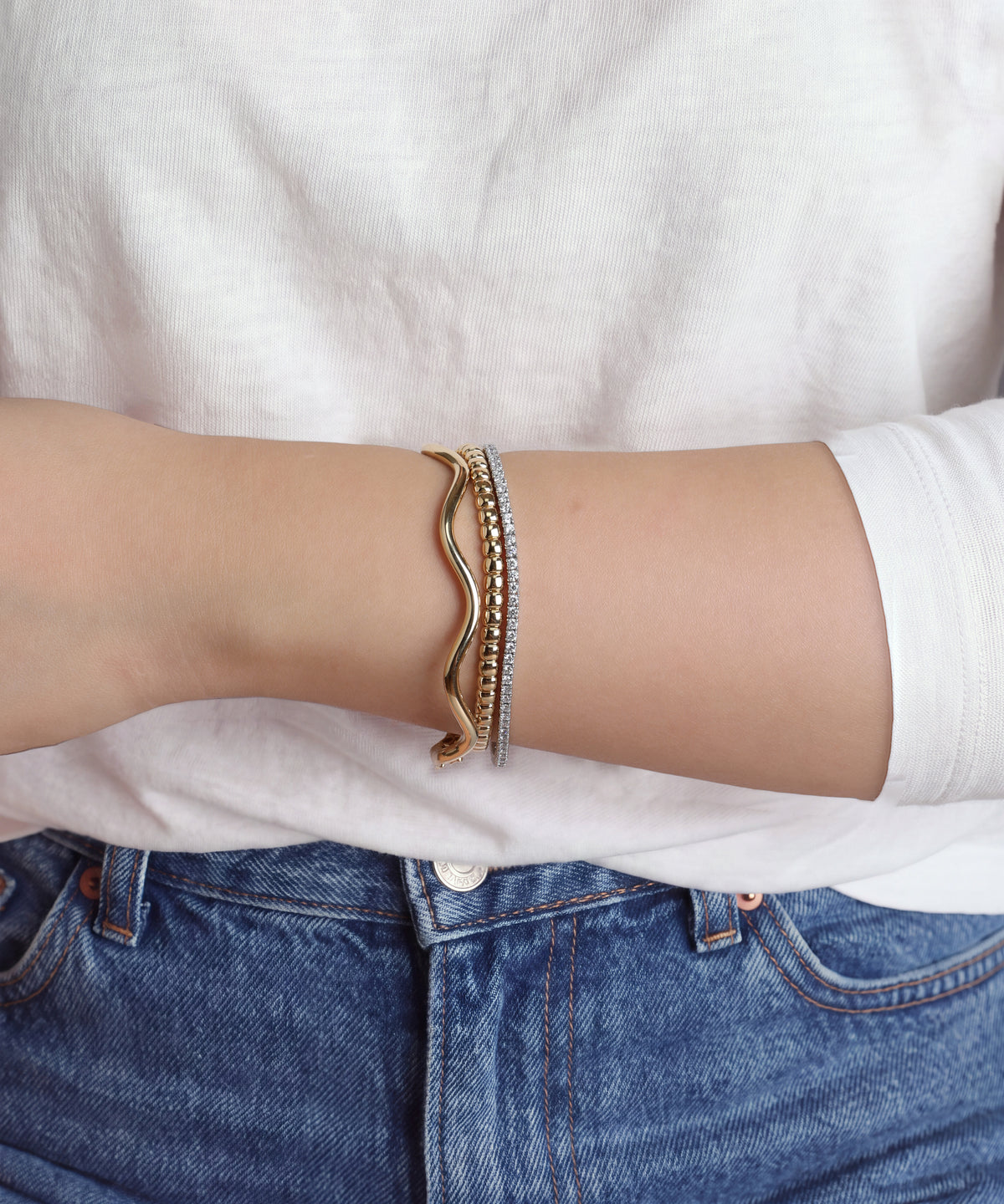 Yellow Gold | Pillow Bracelet, worn