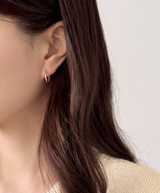 Yellow Gold | Classic Hoop Earrings, worn