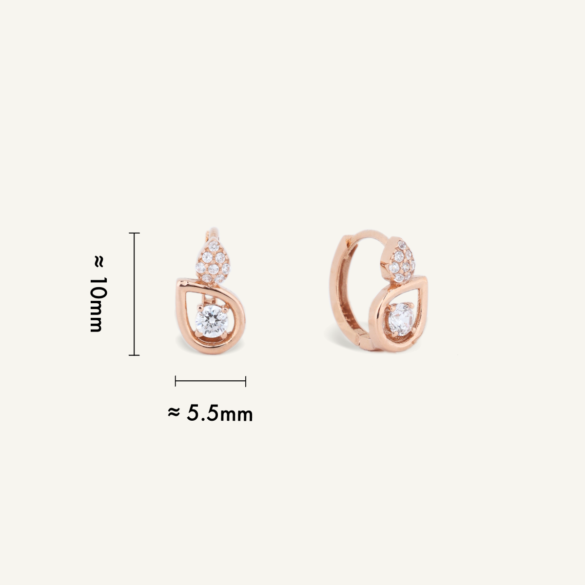 Radiant Drop Huggie Hoops