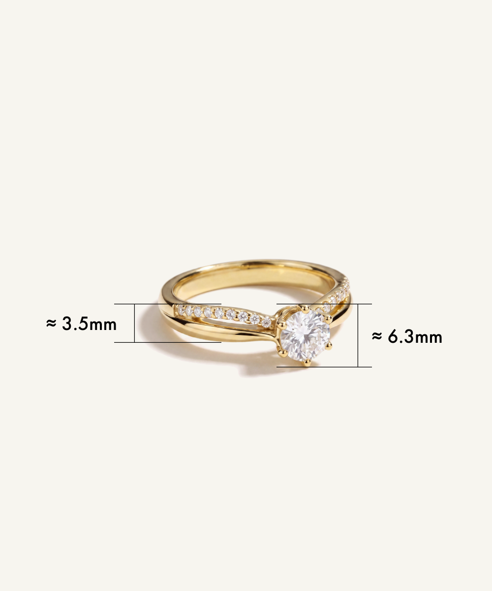 0.5ct Lab Grown Diamond Split Shank Pave Engagement Ring