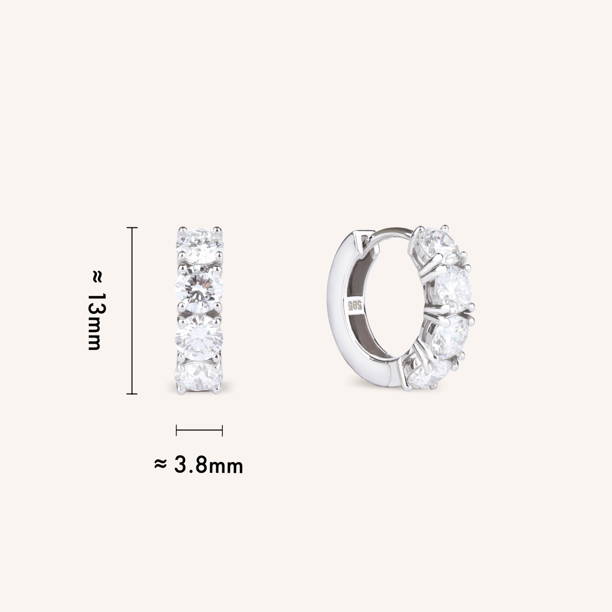 1.6 TCW Lab Grown Diamond Hoop Earrings