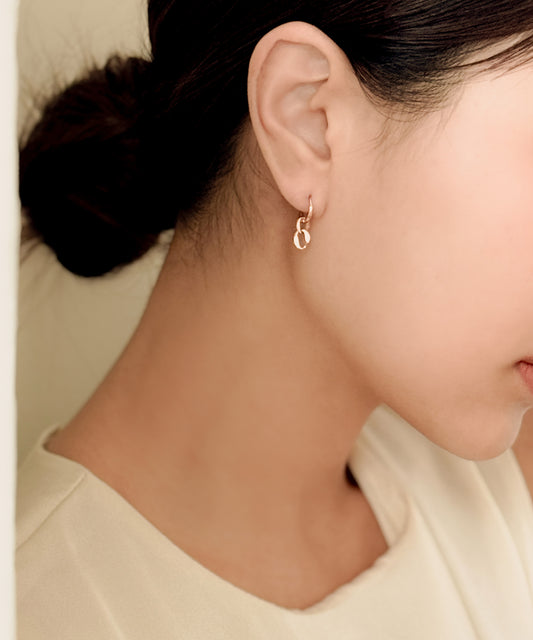 Interlock Oval Drop Earrings
