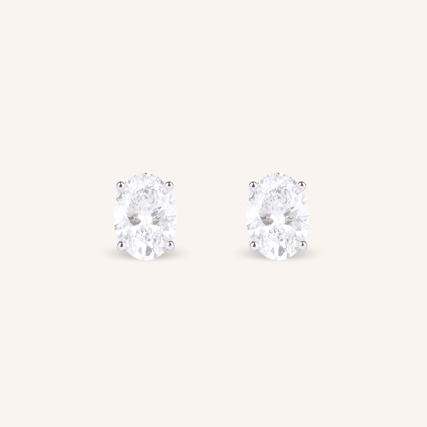 Oval Cut Lab Grown Diamond Stud Earrings