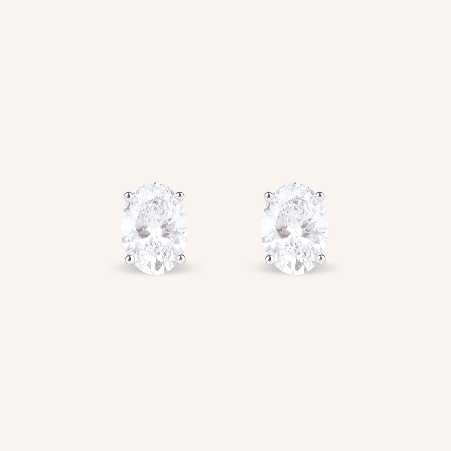 Oval Cut Lab Grown Diamond Stud Earrings