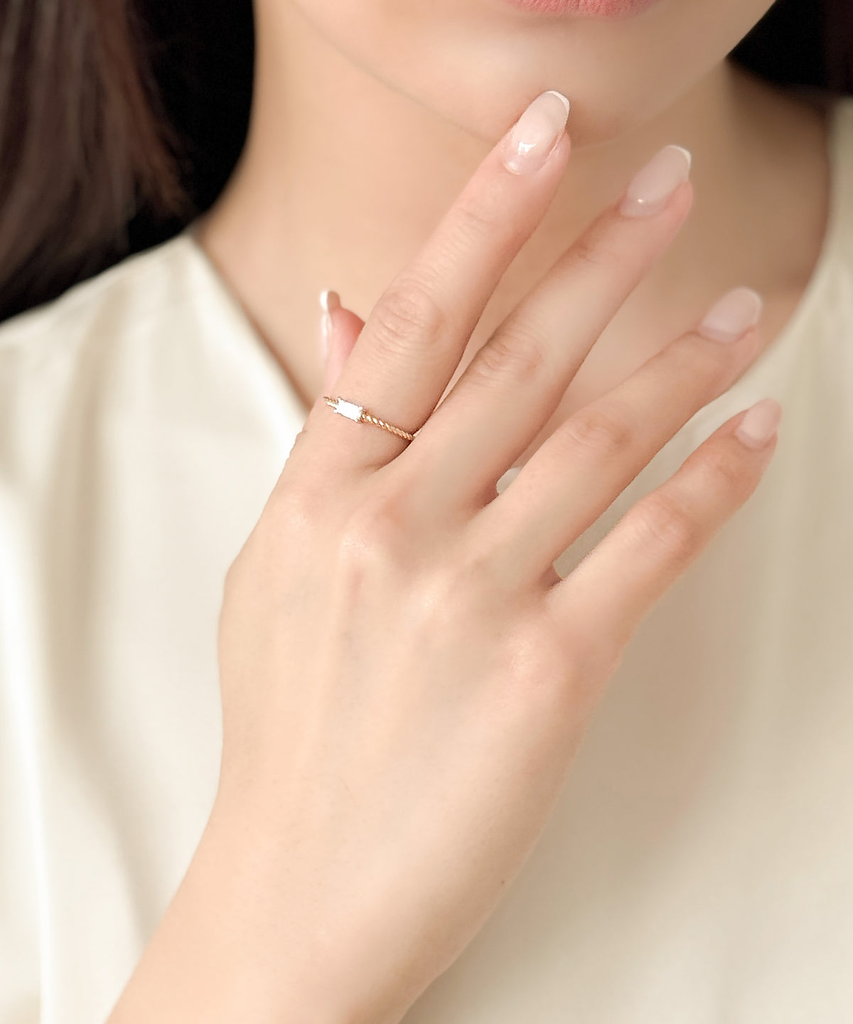 Baguette Cut Lab Grown Diamond Rope Ring