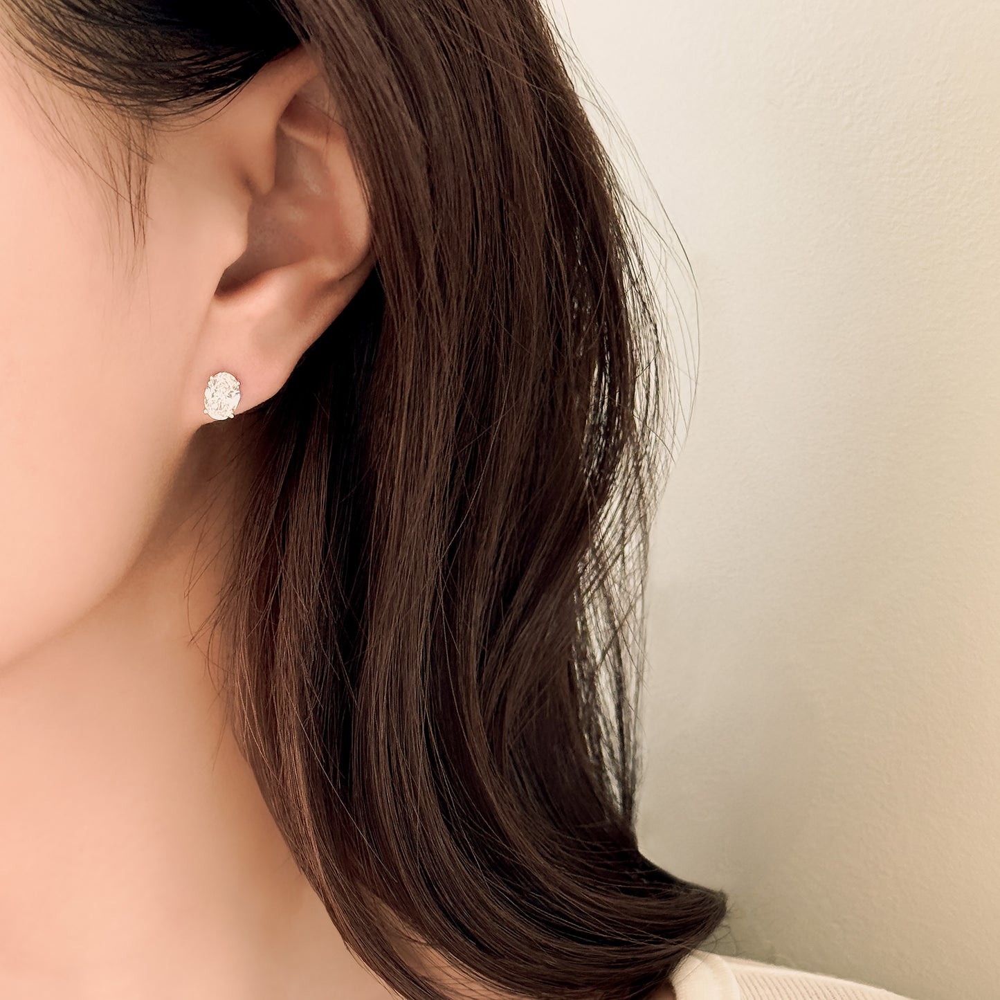 Oval Cut Lab Grown Diamond Stud Earrings