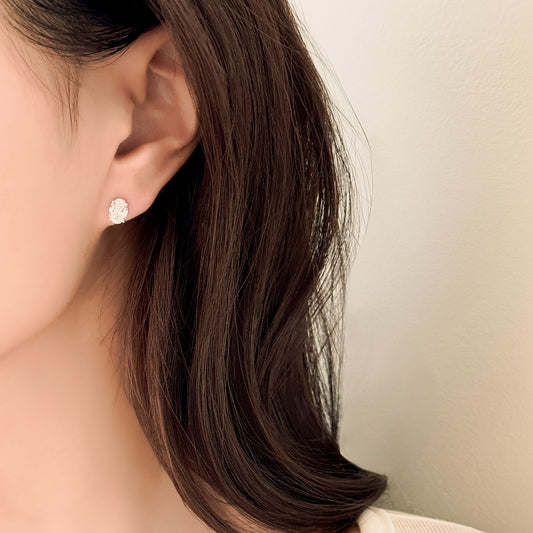 Oval Cut Lab Grown Diamond Stud Earrings