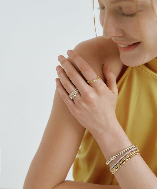 Yellow Gold | Accordion Bracelet, worn 2