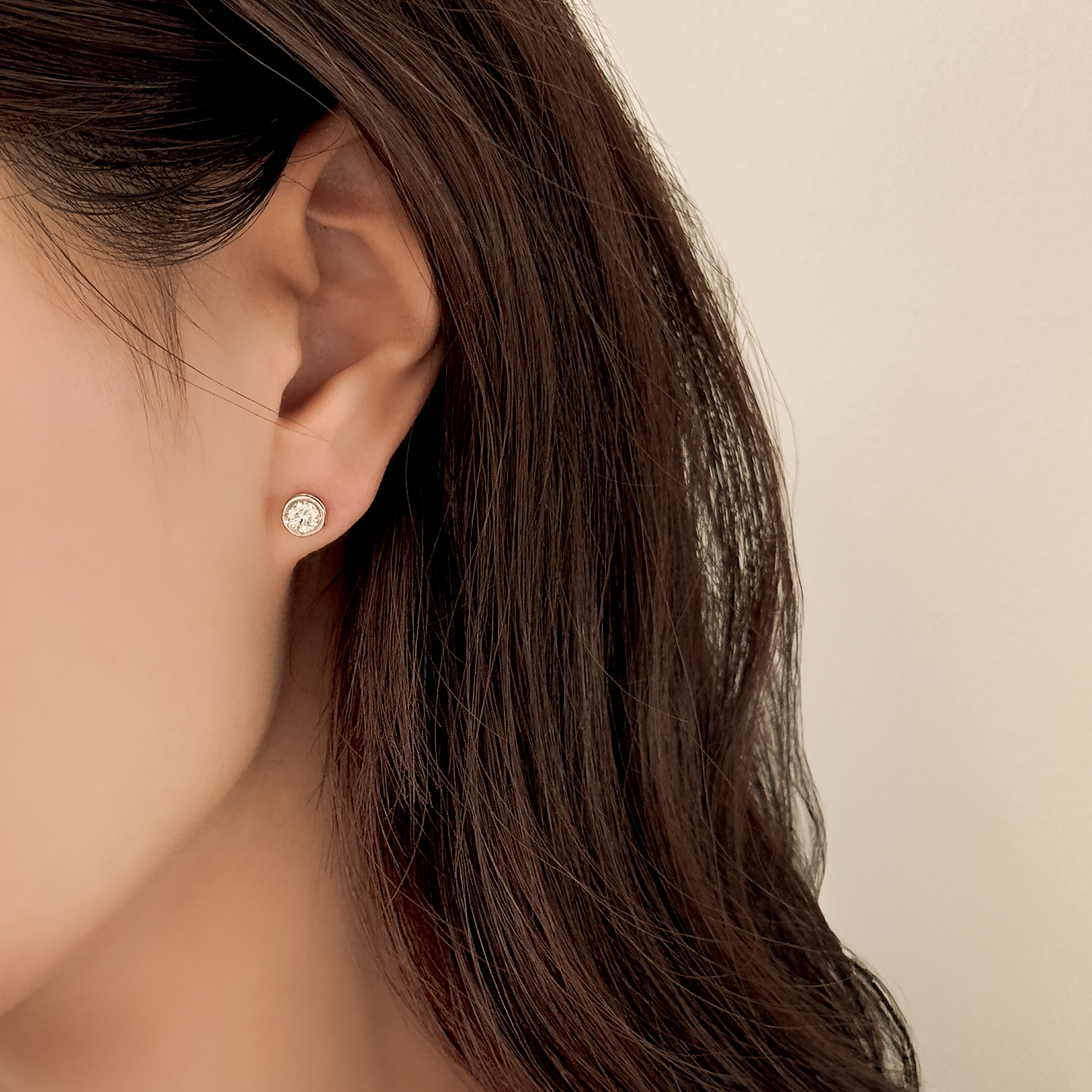 0.3ct Lab Grown Diamond Bezel Pavé Stud Earrings