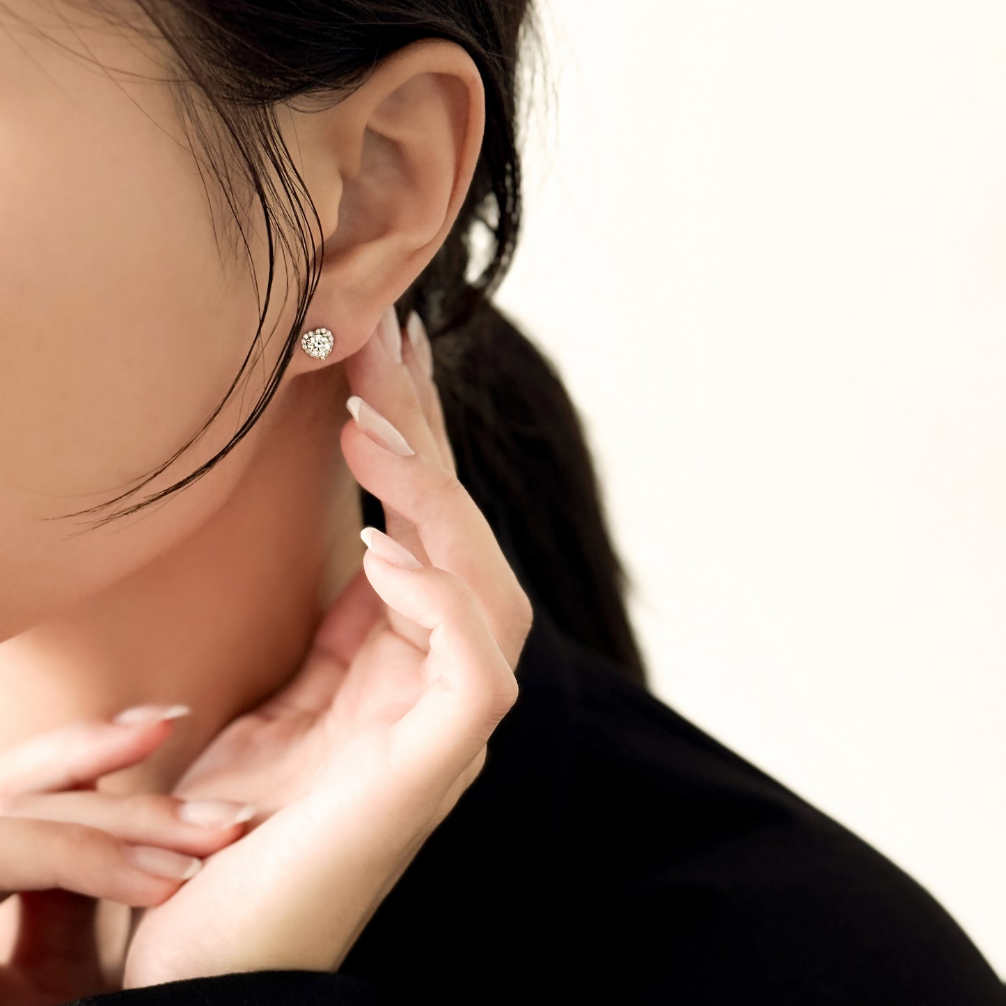 Heart Halo Stud Earrings