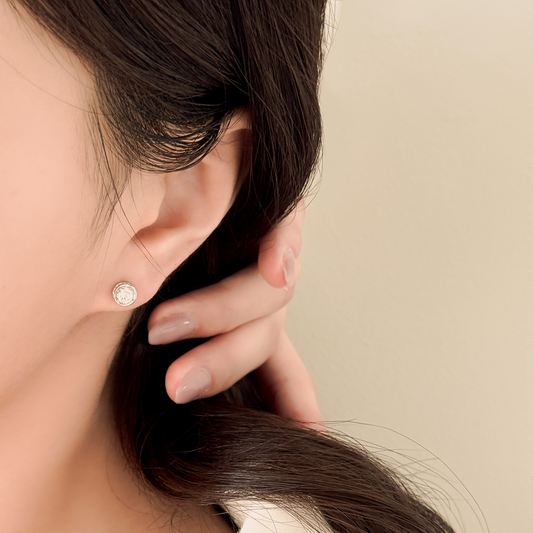 0.3ct Lab Grown Diamond Bezel Pavé Stud Earrings