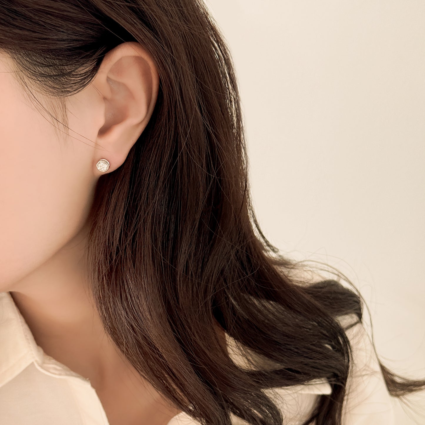 0.3ct Lab Grown Diamond Bezel Pavé Stud Earrings