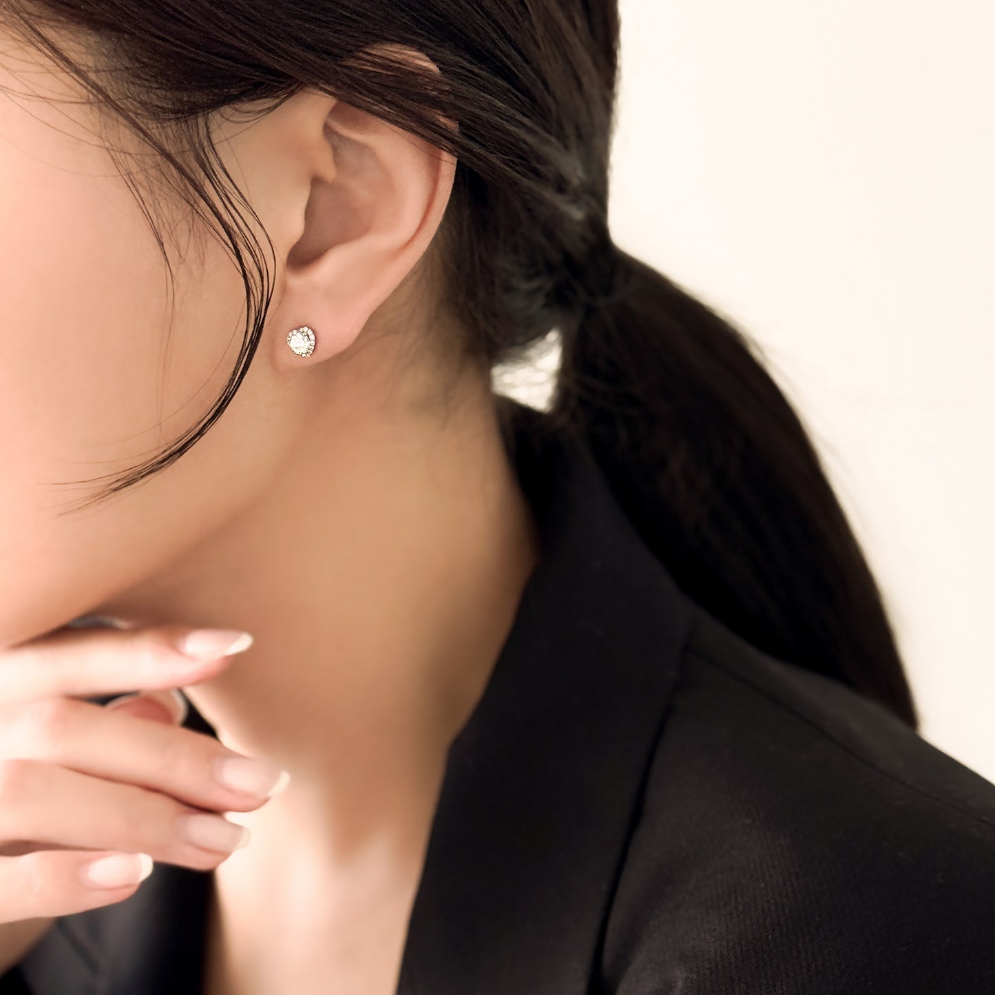 Heart Halo Stud Earrings