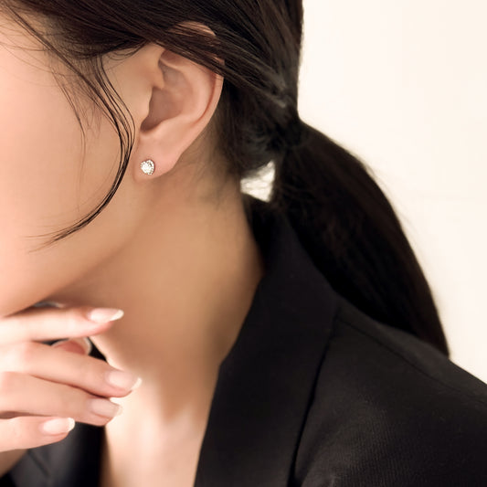 Heart Halo Stud Earrings