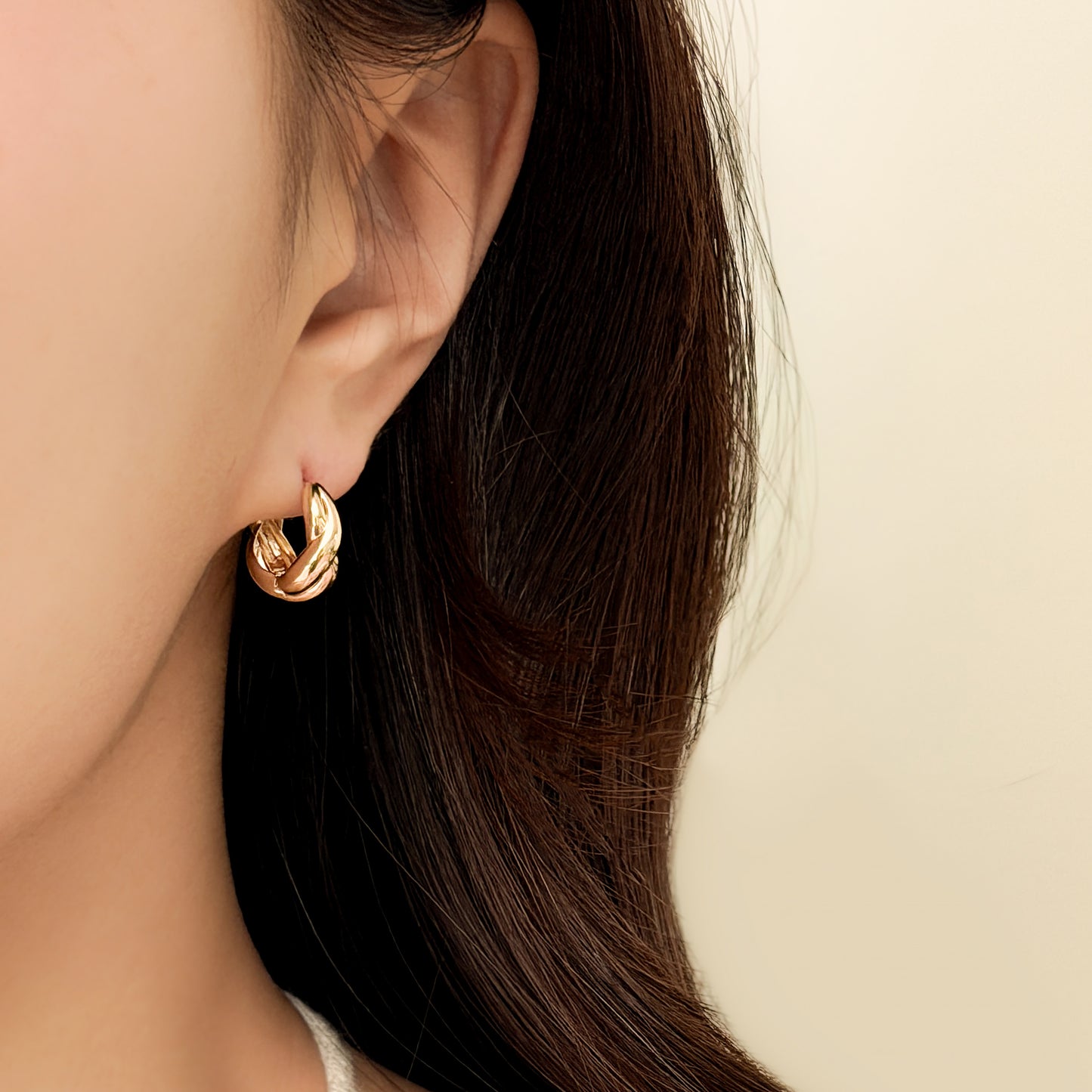 Twist Donut Hoop Earrings