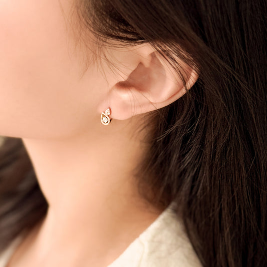 Radiant Drop Huggie Hoops