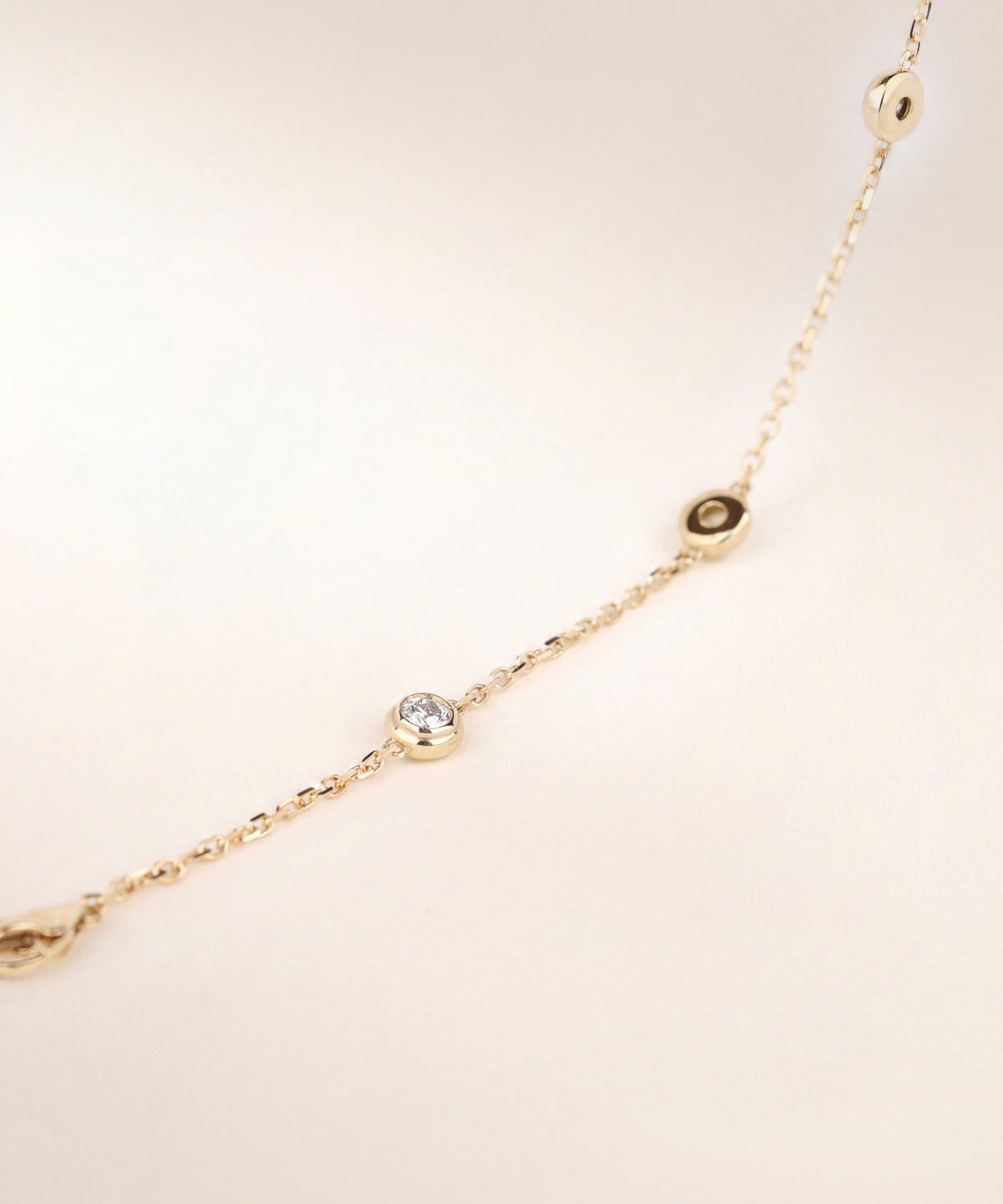Lab Grown Diamond Bezel Station Bracelet, 5 Stones