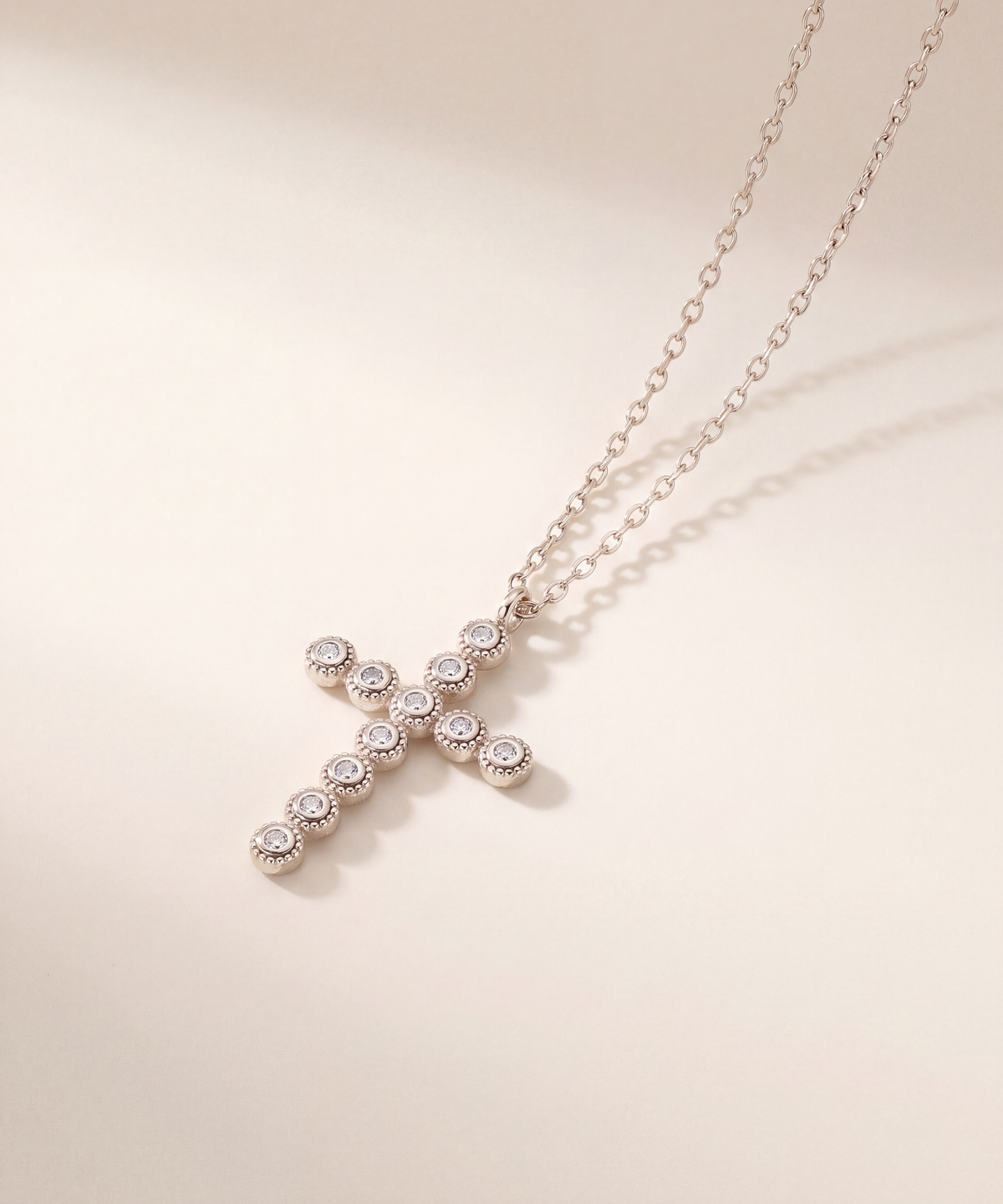 Lab Grown Diamond Bezel Cross Necklace