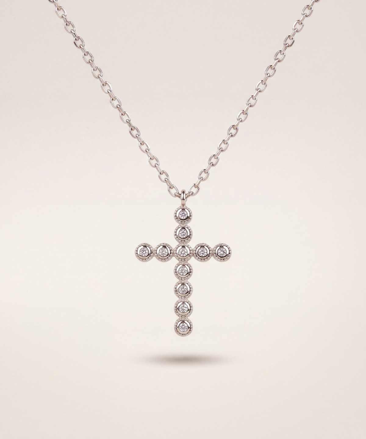 Lab Grown Diamond Bezel Cross Necklace