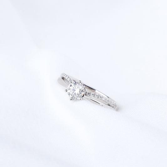 0.5ct Lab Grown Diamond Split Shank Pave Engagement Ring