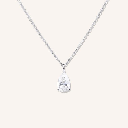 Pear Cut Lab Grown Diamond Solitaire Necklace