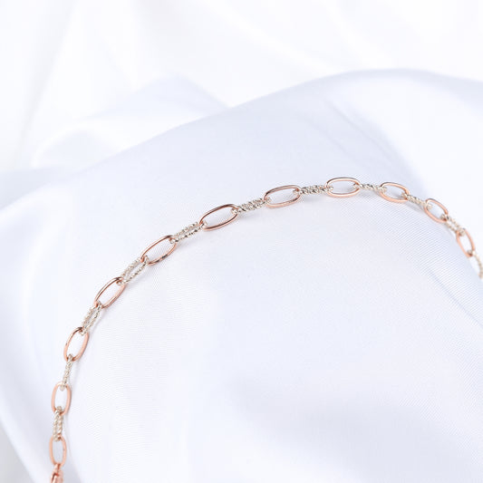 Two-Tone Twist Chain Bracelet