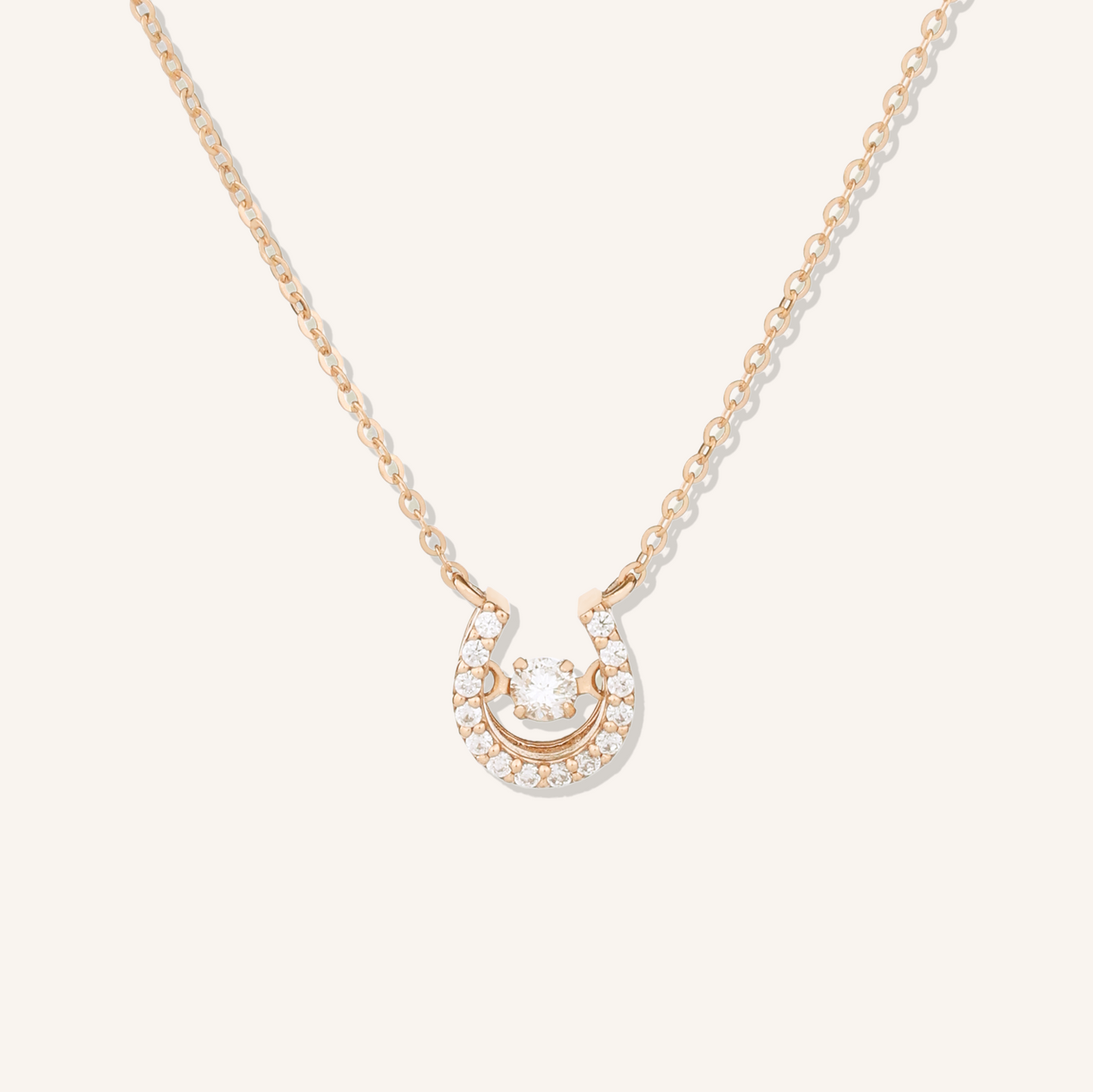 Dancing Stone Horseshoe Halo Necklace