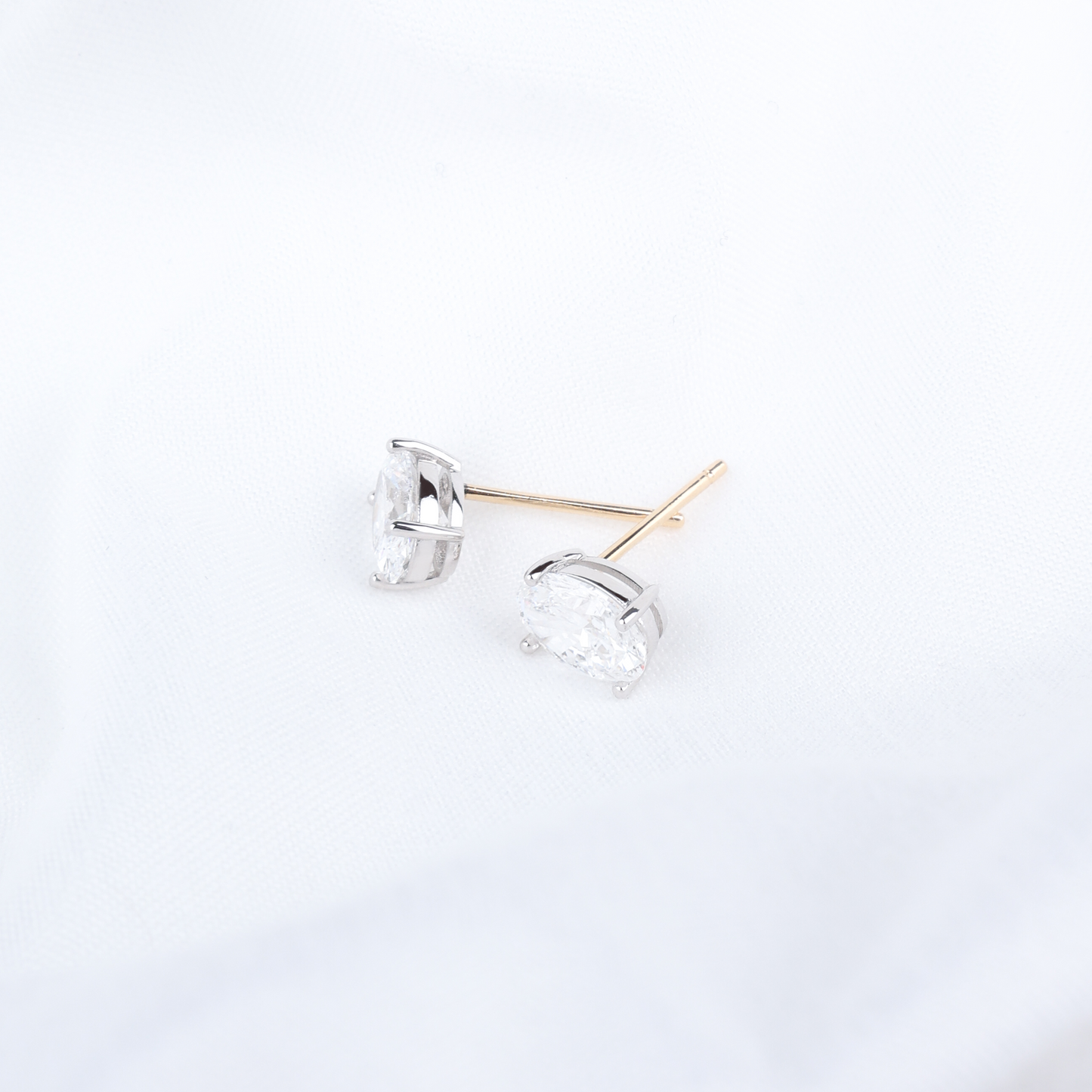 Oval Cut Lab Grown Diamond Stud Earrings