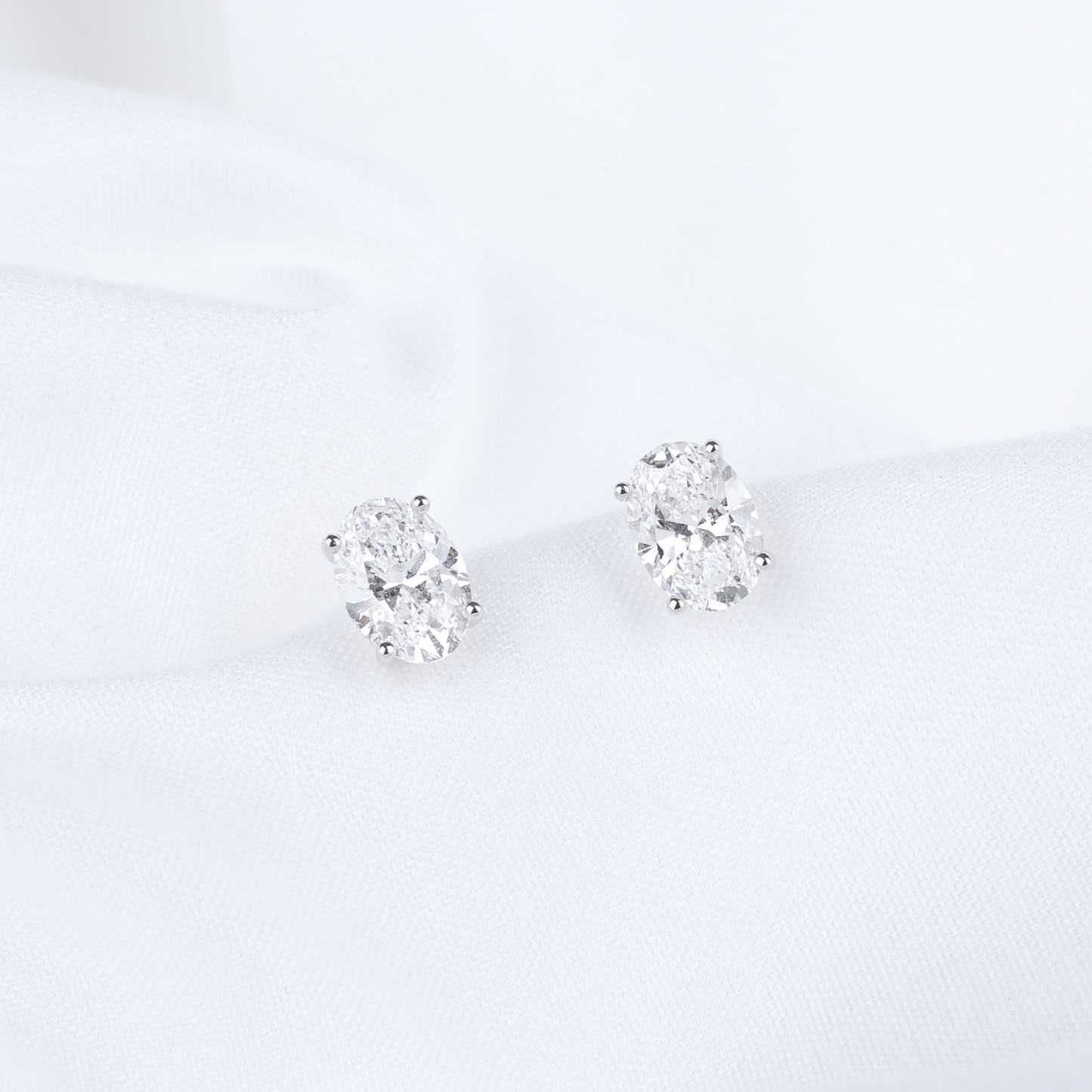 Oval Cut Lab Grown Diamond Stud Earrings
