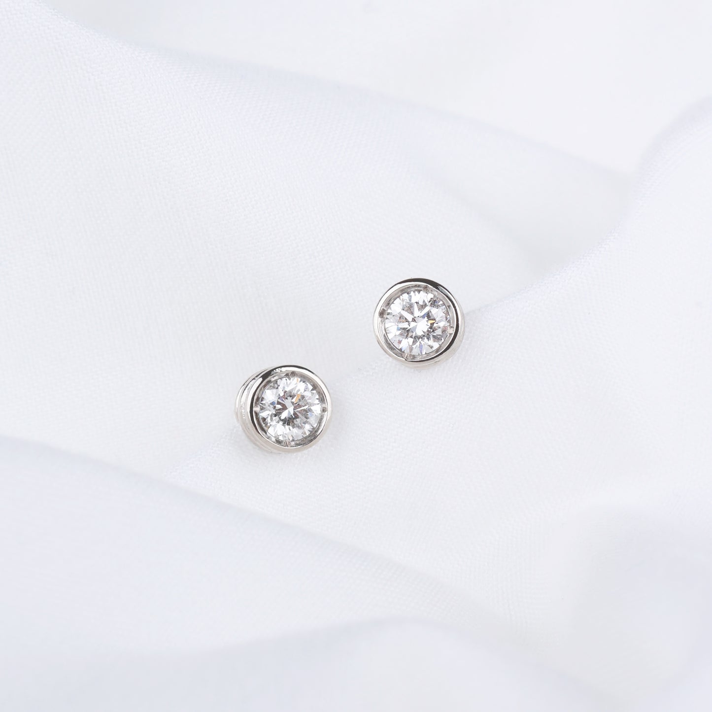 0.3ct Lab Grown Diamond Bezel Pavé Stud Earrings