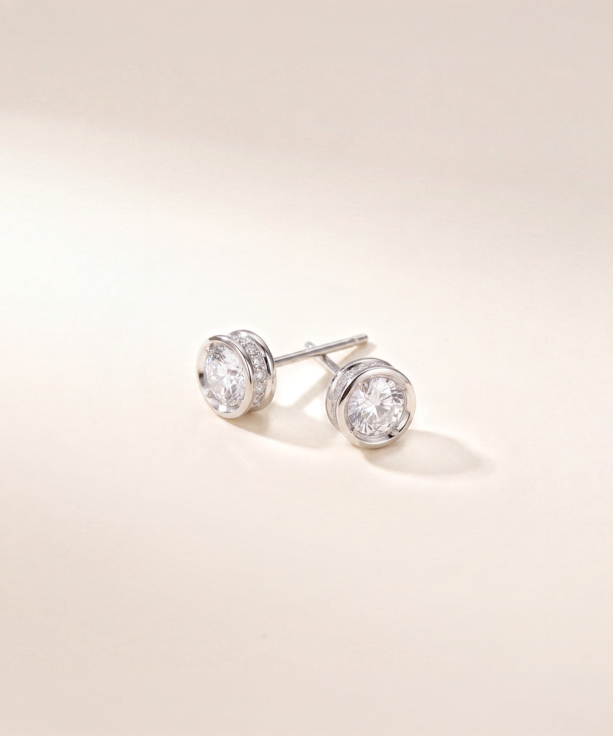 0.3ct Lab Grown Diamond Bezel Pavé Stud Earrings