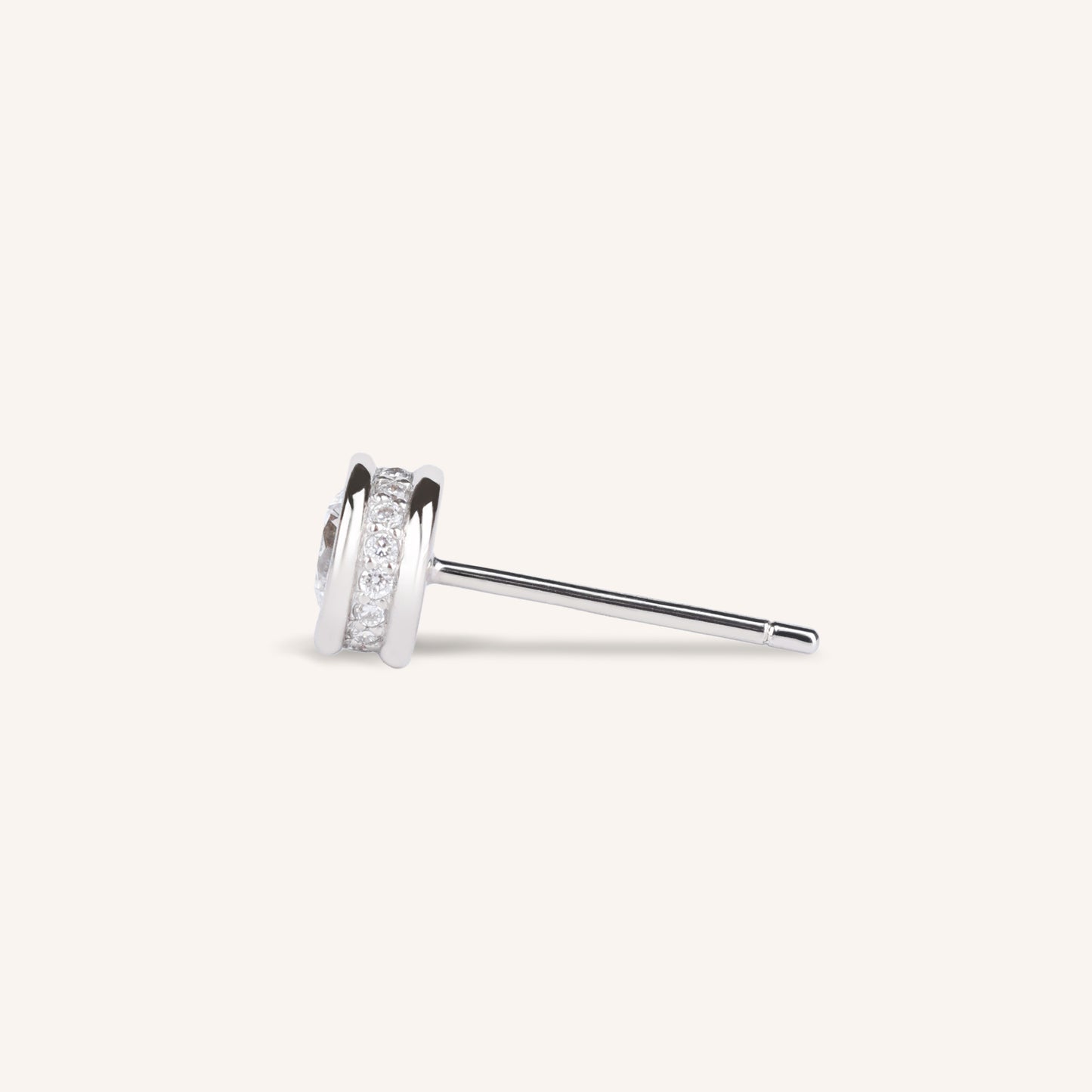0.3ct Lab Grown Diamond Bezel Pavé Stud Earrings