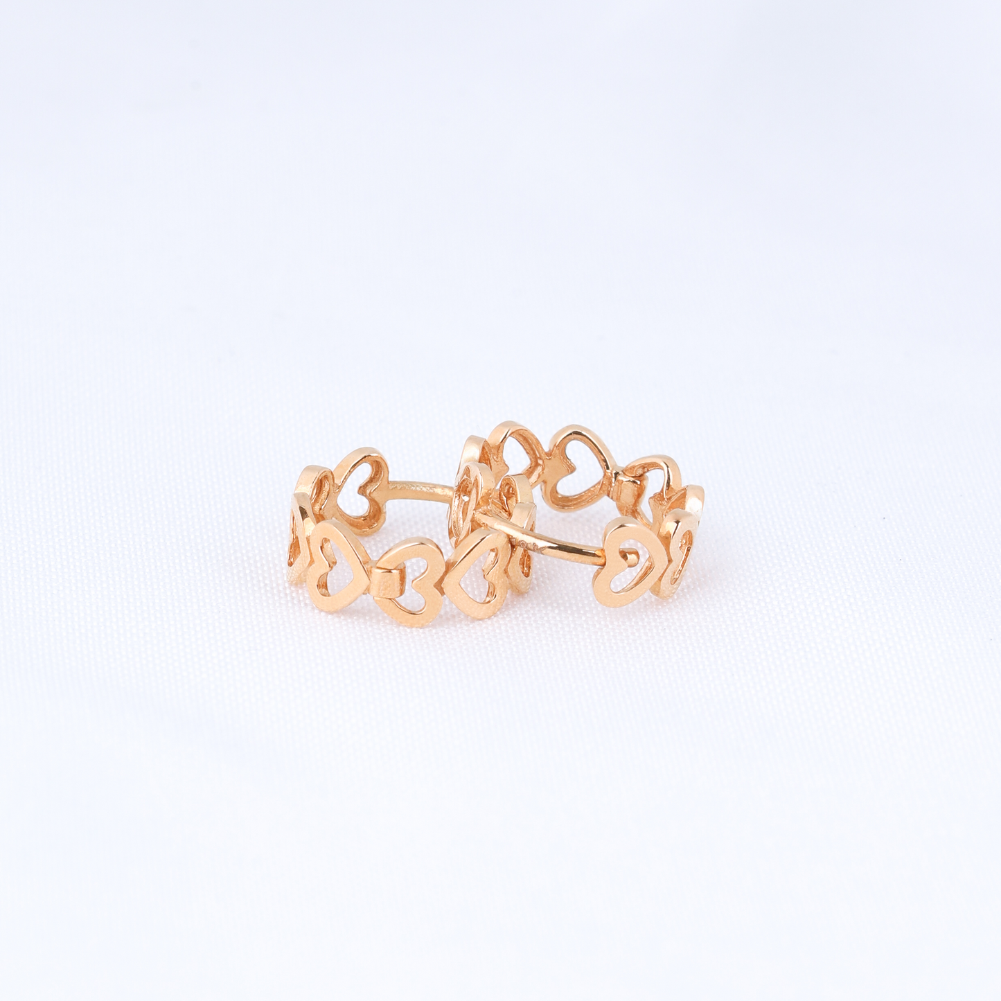 Heart Link Huggie Hoops