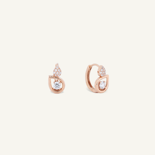 Radiant Drop Huggie Hoops