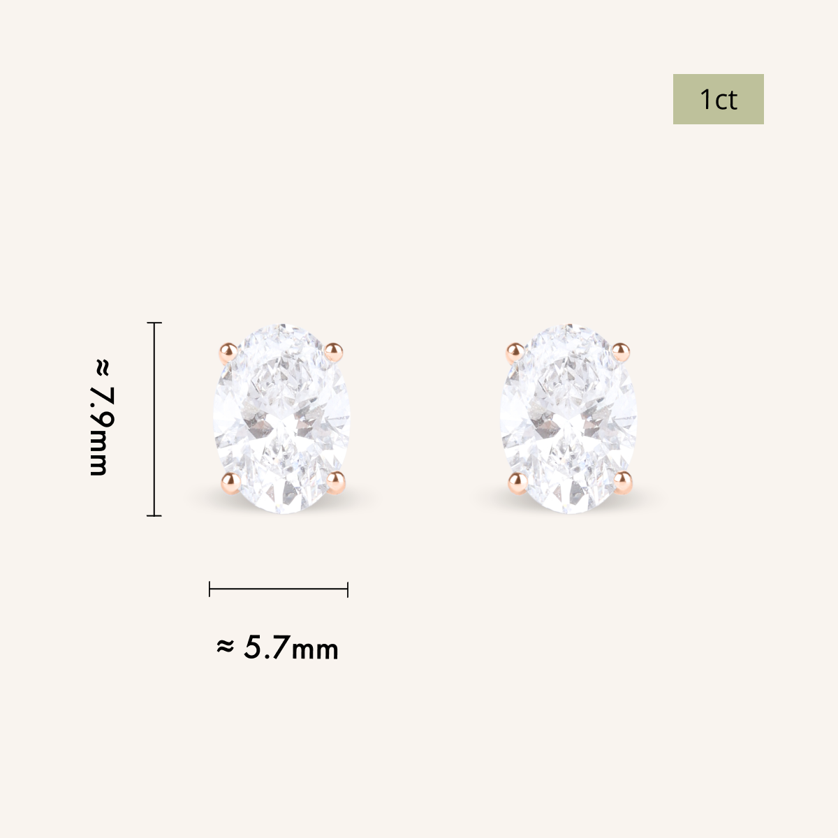 Oval Cut Lab Grown Diamond Stud Earrings
