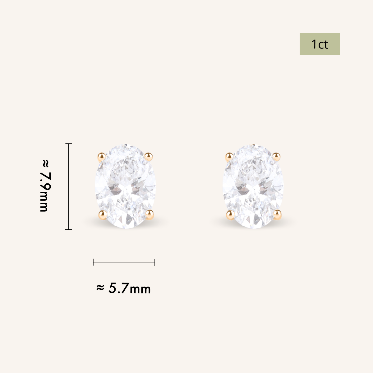 Oval Cut Lab Grown Diamond Stud Earrings