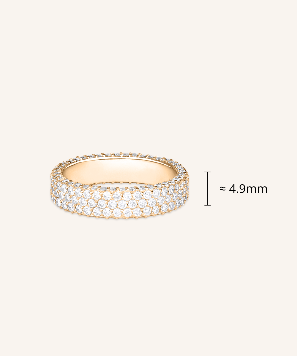 Pavé Diamond Ring, 3 Row