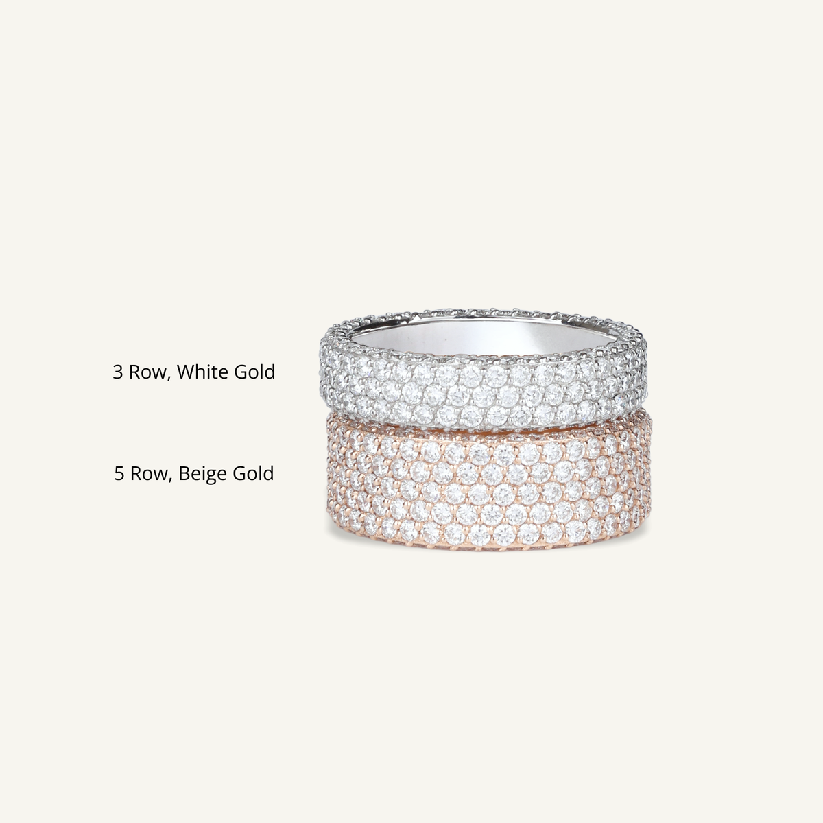 Pavé Lab Grown Diamond Ring, 5 Row
