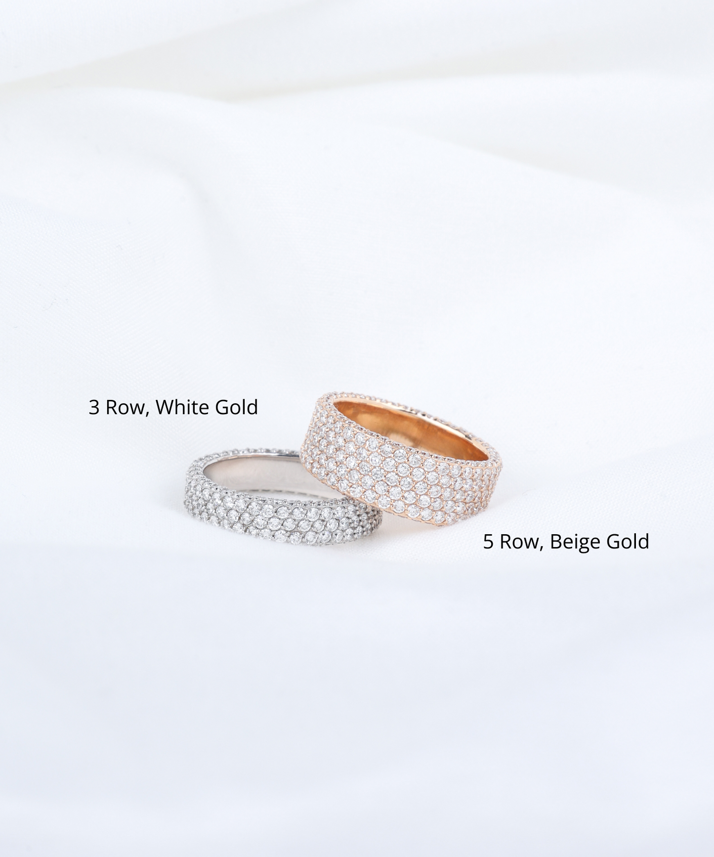 Pavé Diamond Ring, 3 Row