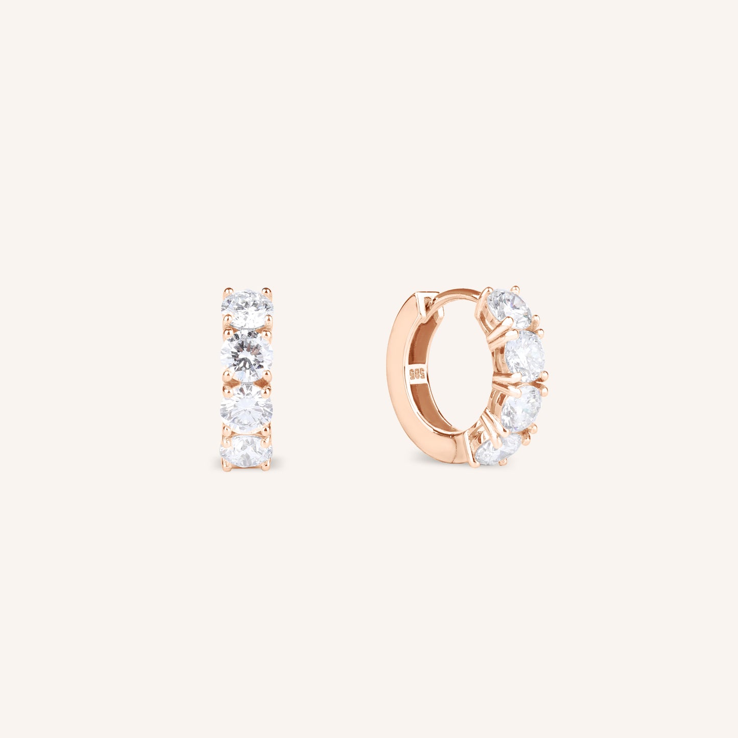 1.6 TCW Lab Grown Diamond Hoop Earrings