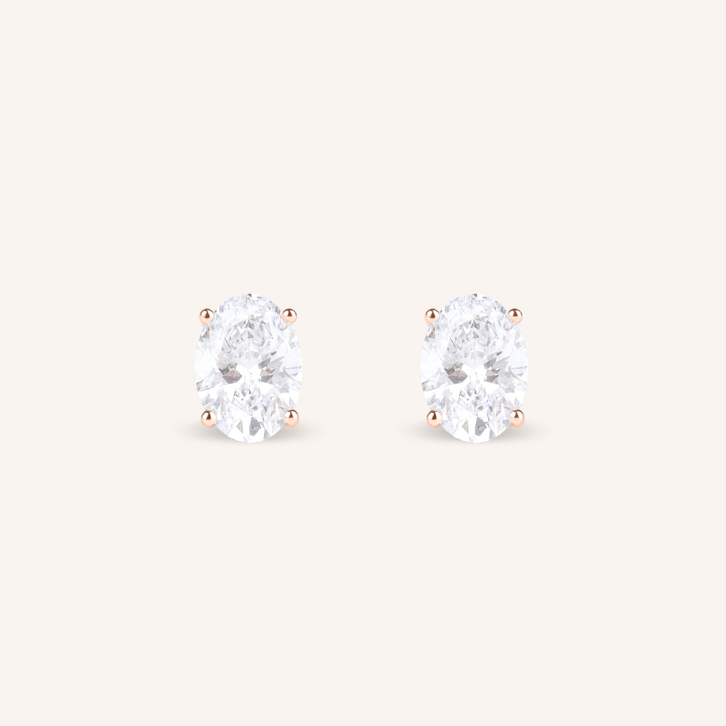 Oval Cut Lab Grown Diamond Stud Earrings