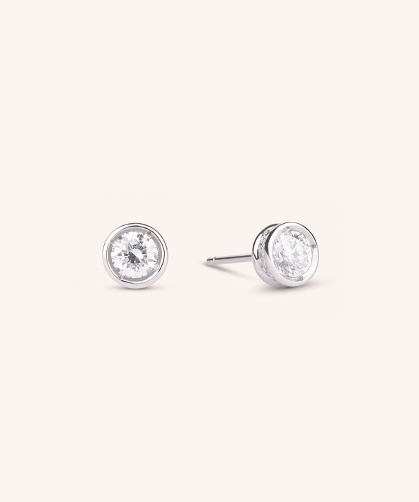 0.3ct Lab Grown Diamond Bezel Pavé Stud Earrings