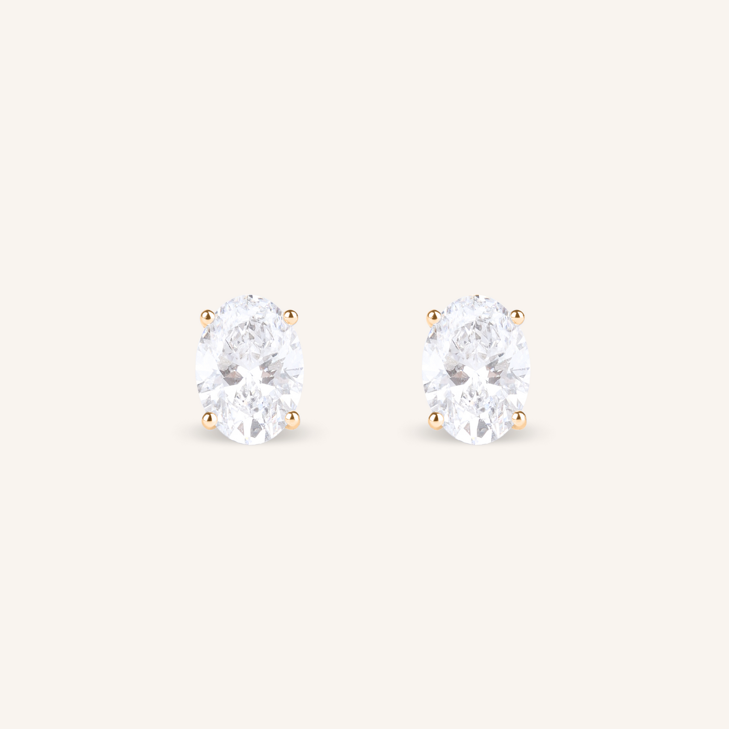Oval Cut Lab Grown Diamond Stud Earrings